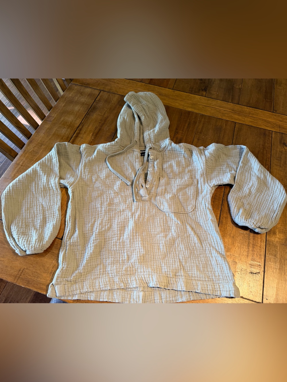 Eddie Bauer Light Beige Quilted Hooded Pullover
